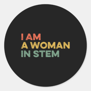 Adesivo Redondo Sou Uma Mulher No Stem Steminist Science Feminist