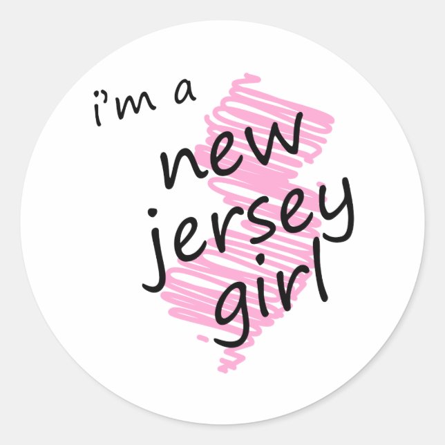 Adesivo Redondo Sou uma New Jersey Girl (Frente)