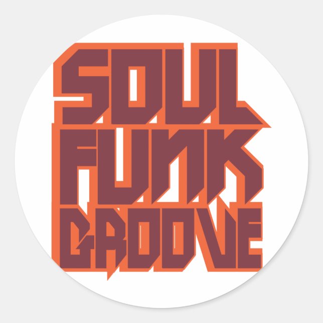 Adesivo Redondo Soul Funk Groove (Frente)