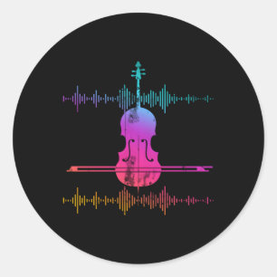 Adesivo Redondo Soundwaves Cello