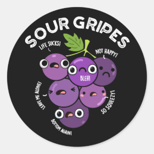 Adesivo Redondo Sour Gripes Funny Fruta Grape Dark BG