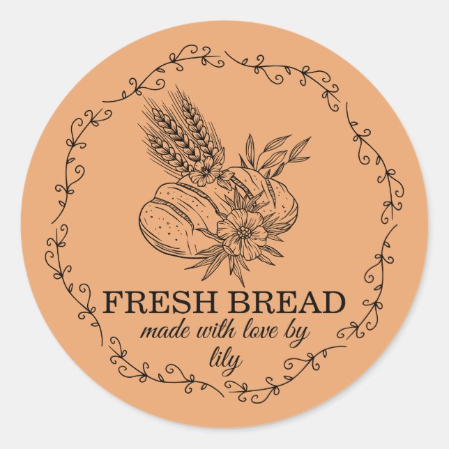 Adesivo Redondo Sourdough Bread Baking (Frente)