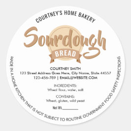 Adesivo Redondo Sourdough Bread Modern Beige Cottage Law Label