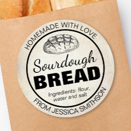 Adesivo Redondo Sourdough Homemade Items Label SD01_01rd