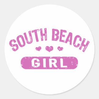 Adesivo Redondo South Beach Girl