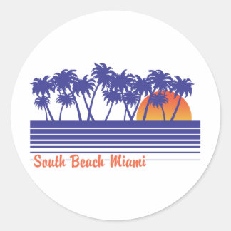 Adesivo Redondo South Beach Miami