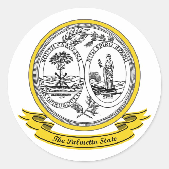 Adesivo Redondo South Carolina Seal (Frente)