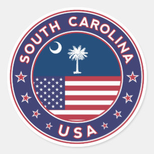Adesivo Redondo South Carolina sticker, phone case, tote bag
