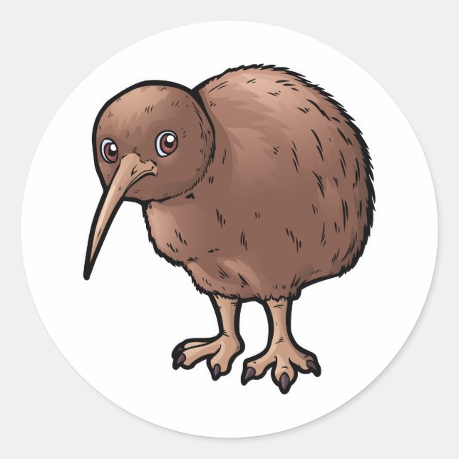 Adesivo Redondo Southern Brown Kiwi (Frente)