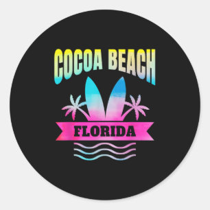 Adesivo Redondo Souvenir da Flórida de Ccoa Beach