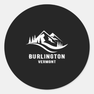 Adesivo Redondo Souvenir de lembrança das montanhas de Burlington 