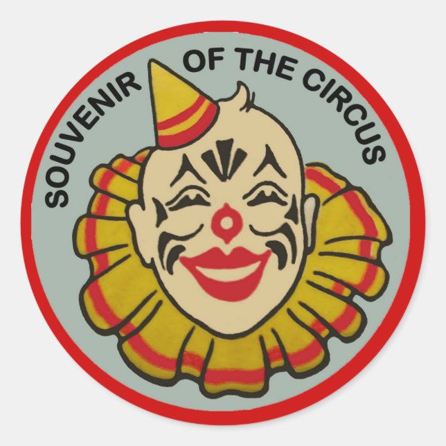 Adesivo Redondo Souvenir do Vinheta do Circo (Frente)