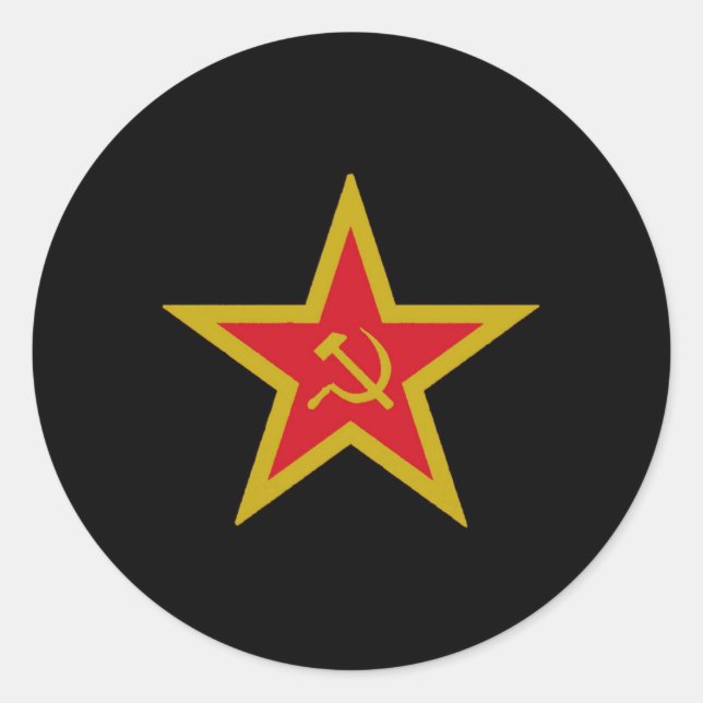 Adesivo Redondo Soviet Union Communist Star Flag (Frente)