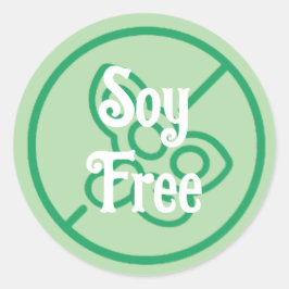 Adesivo Redondo Soy Allergy Soy Free Warlabel Pequena empresa