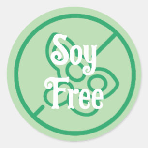 Adesivo Redondo Soy Allergy Soy Free Warlabel Pequena empresa