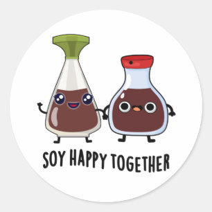 Adesivo Redondo Soy Happy Junted Soy Sauce Pun