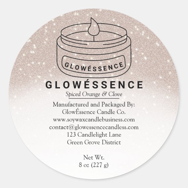 Adesivo Redondo Soy Wax Candle Food Homemade (Frente)