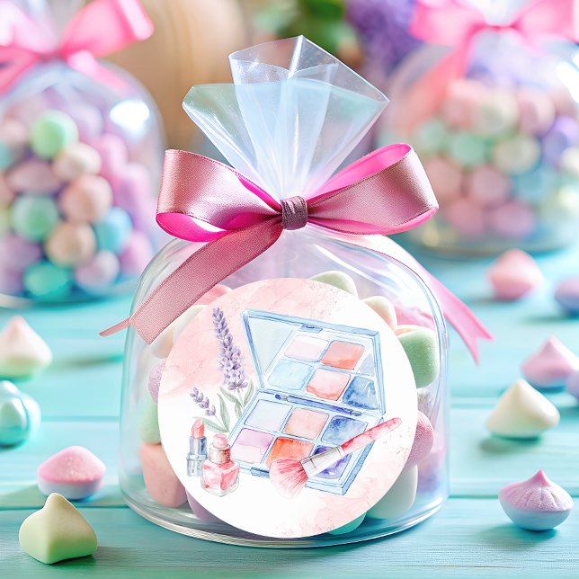 Adesivo Redondo Spa Party Girl Makeup Pastel (Criador carregado)