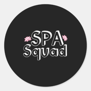 Adesivo Redondo Spa Squad Spa Funcionarios Funny Spa Festa de aniv