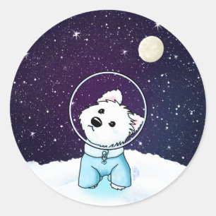 Adesivo Redondo Space Westie