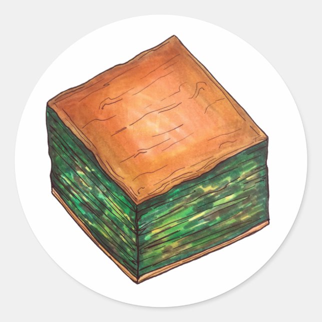 Adesivo Redondo Spanakopita Comida grega Espinafre Feta Phyllo Pie (Frente)