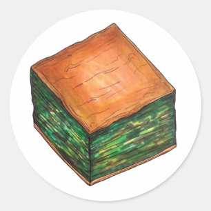 Adesivo Redondo Spanakopita Comida grega Espinafre Feta Phyllo Pie