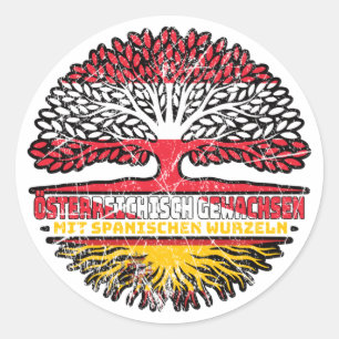 Adesivo Redondo Spanien Spanisch Österreichisch Österreich Baum