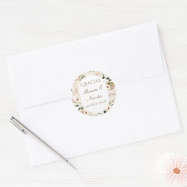Adesivo Redondo Spanish Boho Wedding round sticker  (Envelope)