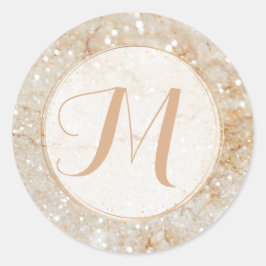 Adesivo Redondo Sparkle do Monograma Personalizado