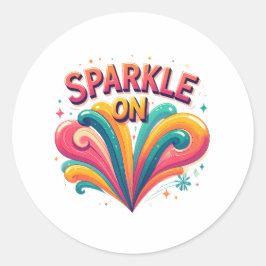 Adesivo Redondo Sparkle Un — Shimmering Inspirational Sticker Coll