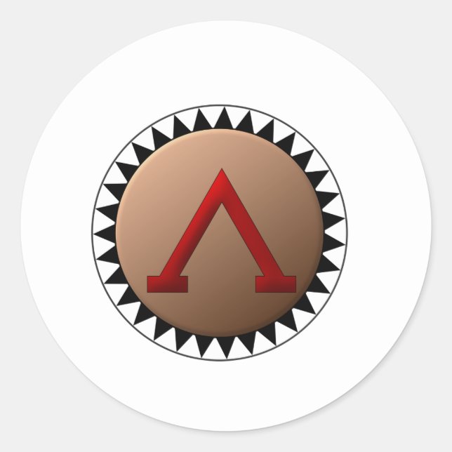 Adesivo Redondo Spartan Shield Stickers (Frente)