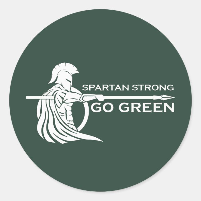 Adesivo Redondo Spartan Strong Go Green Spartan Warriors (Frente)