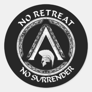 Adesivo Redondo Spartan Warrior e Lambda - Símbolo Sticker