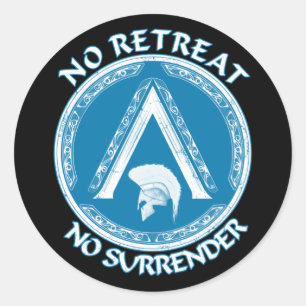 Adesivo Redondo Spartan Warrior e Lambda - Símbolo Sticker