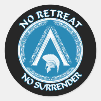 Adesivo Redondo Spartan Warrior e Lambda - Símbolo Sticker