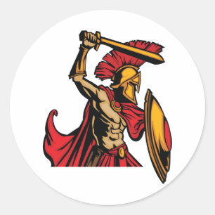 Adesivo Redondo Spartan Warrior Stickers