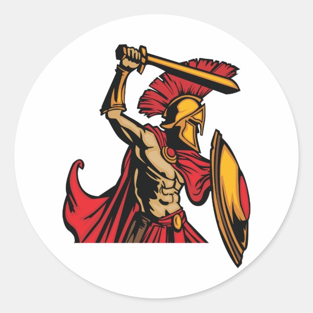 Adesivo Redondo Spartan Warrior Stickers (Frente)