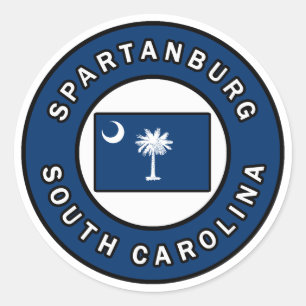 Adesivo Redondo Spartanburg South Carolina