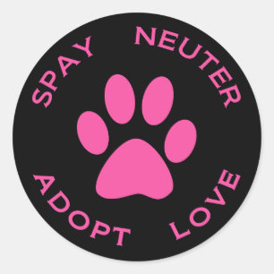 Adesivo Redondo Spay Neuter Adote Love