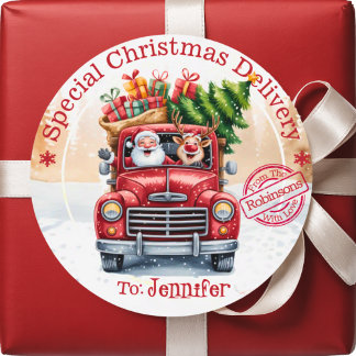 Adesivo Redondo Special Christmas Delivery Cute Holiday Gift