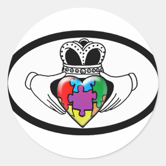 Adesivo Redondo Spectrum Claddagh (Frente)