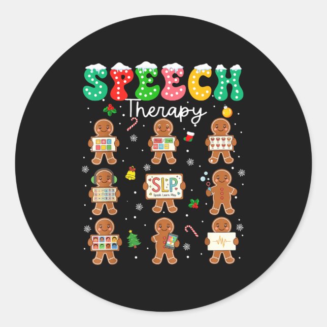 Adesivo Redondo Speech Therapy Christmas Slp Therapy Cookies Ginge (Frente)