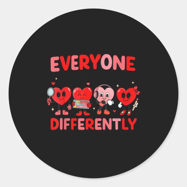 Adesivo Redondo Speech Therapy Language Pathologist Valentines Day (Frente)