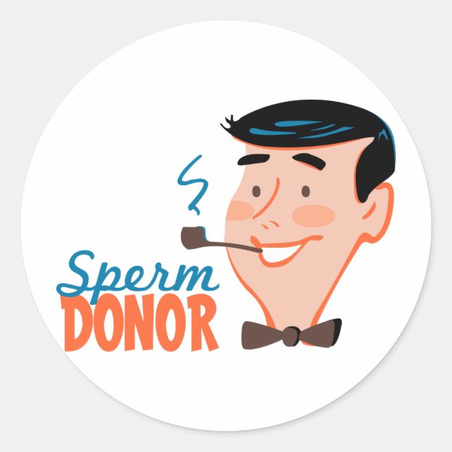 Adesivo Redondo Sperm Donor Sticker (Frente)