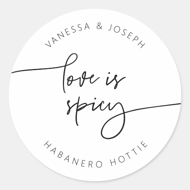 Adesivo Redondo Spicy Jam Label Wedding Favor Sticker G400 (Frente)