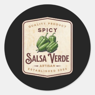Adesivo Redondo Spicy Salsa Verde Halloween Family Matching Costum