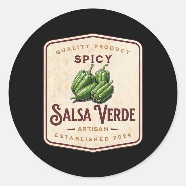 Adesivo Redondo Spicy Salsa Verde Halloween Family Matching Costum (Frente)