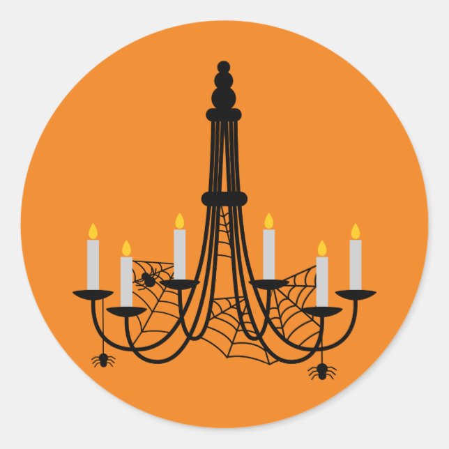 Adesivo Redondo Spider chandelier Halloween gótico (Frente)