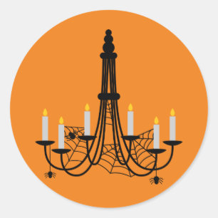 Adesivo Redondo Spider chandelier Halloween gótico