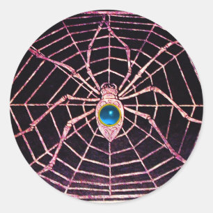 Adesivo Redondo SPIDER E WEB Blue Sapphire Black